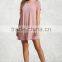 womens tshirt blank Dresses Crew Neck Short Raglan Mesh Sleeve T-Shirt Dress Women Lady