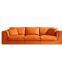 china  Furniture Brown Color Leather Sofa with Solid Wood Arms