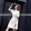 Maxnegio short dress with embriodery for ladies summer white dress
