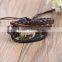 New Style Punk Unisex Women Men Wristband Metal Studded Leather Bracelet Cool