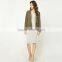 Ladies office open front dropped lapels longline silhouette blazer coat