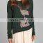 Ugly christmas latest knitting reindeer pattern woolen sweater designs for ladies