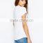 Guangzhou Shandao OEM Factory Summer Plain O-neck Short Sleeve 180g 40% Cotton 60% Polyster White Blank Women T Shirt