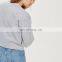 Dongguan City Jin Ying Apparel Wholesale Autumn Long Sleeve Embroidered Sweat Tops for Women Grey Marl