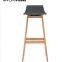 Good quality high PP plastic bar stool public chair with wooden legs