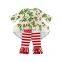 Cute Baby Christmas Green Stripe Flamingo Pom Pom Tunic And Bell Bottoms Girls Boutique Clothing Wholesale Children Clothes USA