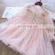 New children's clothing striped plaid 3 pearl net yarn dress girls skirt children's clothing