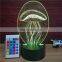 New Technology Jellyfish Ocean Series 3D Acrylic Table Led Night Lamp Light With Remote Control