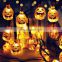 Led Pumpkin Face Style String Light Decoration Solar Powered For Halloween Garden Home Patio Holiday Party