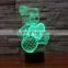 Acrylic 3D LED  Illusion Night Light Cute Bear 7 Colors  Changing Touch Switch USB Table Lamp for Kids Gift or Home Decorations