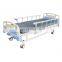 Best price metal hospital bed medical manual hospital couch three crank alluminium siderail for patient