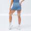 New Rib Two Piece Anti-Glare High Waist Sports Women Fitness Golf Tennis Skirts With Pockets
