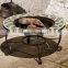 Mosaic fire pit, Iron fire bowl, wood grate, spark screen, poker and cover