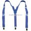 2.5cm Wide Fashion Polka Dot Pattern Suspenders Women's Men's Unisex Clip-on Braces Y-back Elastic Suspender