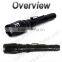 (120233) Rechargeable aluminum alloy long distance led torch zoom flashlight