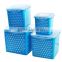 Four-piece square food storage container, BPA Free plastic food container POLK DOT Printing