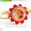 Rose Gold plated diamond flower bangle watch