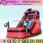 Red Inflatable Water Slide With Pool And Flags