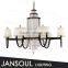 popular european style crystal pendant lighting modern black wrought iron chandelier for interior decoration