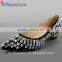 White rhinestones flat shoes for women