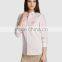 Hot sale women sweaty 100% cotton knit light pink striped lounge nightshirt shirt
