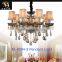 Design gold glass pendant light, modern crystal chandelier lamp with factory