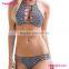 High Neck Tankini Swimsuits Vintage Cut out Two Piece Bikini Set pin up swimwear