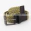 Fastion casual braided cotton rope and leather belt for men