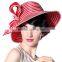 Women Formal Church Hat Ribbon With Red and White Color