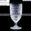 press glass drinkware / wine goblet, cooler, sundae cup,DOF, pitcher colored in clear with hobnail embossed patern