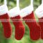 Wholesale Fashion Handmade Holiday Decor Red and Snow White Santa Crocheted Christmas Stocking