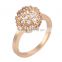 Fashion Women Round Ball Zircon Gold Plated Engagement Ring for Couples