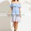 Dresses latest women girl design fashion photos Multicolor Striped Ruffle Off The Shoulder Dress