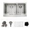 China Wholesale Excellent Quality Handmade Stainless Steel Sink Undermount Corner Kitchen Apron Sinks ---AP3222