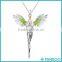Fashion 925 Sterling Silver Jewelry Charming Flower Fairy Necklace, Multiple Colors CZ Diamond Angel Necklace