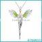 Fashion 925 sterling Silver jewelry Charming flower fairy Necklace, Multiple colors CZ Diamond Angel Necklace