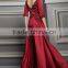 Made in China top selling charming red chiffon v-line evening dress