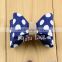 New! 22colors shiny satin bowknot with jewelry - polka-dots hair bow -rhinestone center striped bowknots