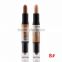 kiss beauty cosmetic double-end highlight, brighten,concealer and contour fundation makeup contour stick