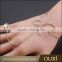 OUXI korean style 18k gold plated butterfly ring chain fashion bracelet 30357