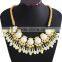 Exquisite woven chain candy color diamond necklace