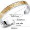 Fashion Jewelry Stainless Steel Open cuff Bracelet engrave Gold Bracelet