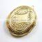30x40mm gold plated brass oval big bezel tray setting photo locket pendant charm DIY supplies 1126005
