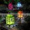 4 Coloured Solar Powered Metal Outdoor Lantern Lights