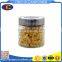 transparent round glass canister