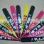 Any pantone color rubber silicone slap bands with silvery strips