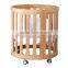 Fashion Model 5 in 1 Wooden Round Baby Cot Baby Crib