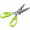7.5"Professional Stainless Steel 5 Blades Kitchen Herb Scissors With Comb
