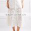 Wholesale Women Apparel White Color Crocheted Lace-paneled Cotton Skirt(DQE0392SK)