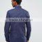 High Quality Long Sleeve Spread Collar Mens Pre-Shrunk 100% Cotton Breathable Slim Fit Casual Navy Point Printed Dress Shirts
